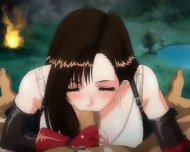 Hentai Beauty gives POV Handjob and blows