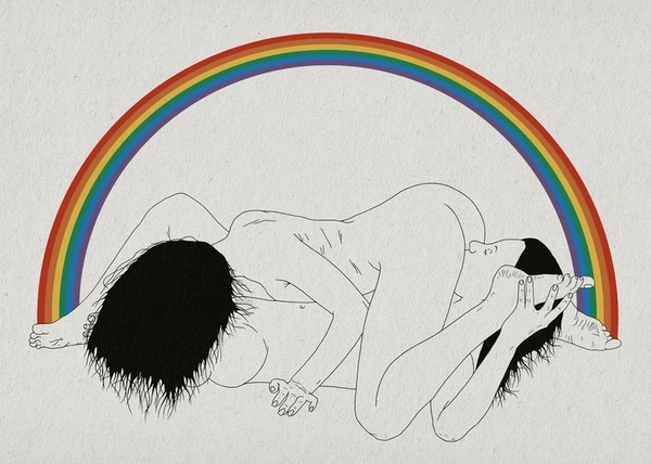 Bill Sussman erotic illustration 69 sex under the rainbow