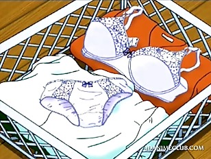 Hentai schoolgirl rubbing her bald quim in the shower