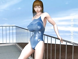 3D hentai whore take dick at poolside