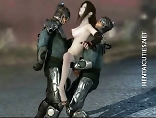 Sexy 3D hentai bitch gets nailed by robots