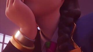 D.Va Using Her Phone In Class Because She Is Bored