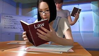 Asian Girl Studying While Getting Anal – 3D Hentai