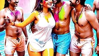 AI Generated Uncensored Anime Images Of Hot Indin Women Playing  Naughty Holi